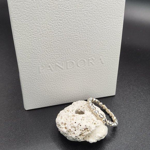 Retired Pandora Forever Love sterling silver ring - Picture 1 of 4
